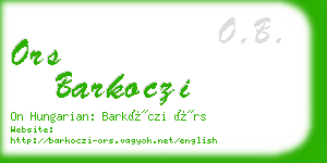 ors barkoczi business card